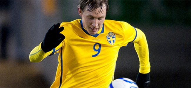 Landskamp för fotbollslandslaget.